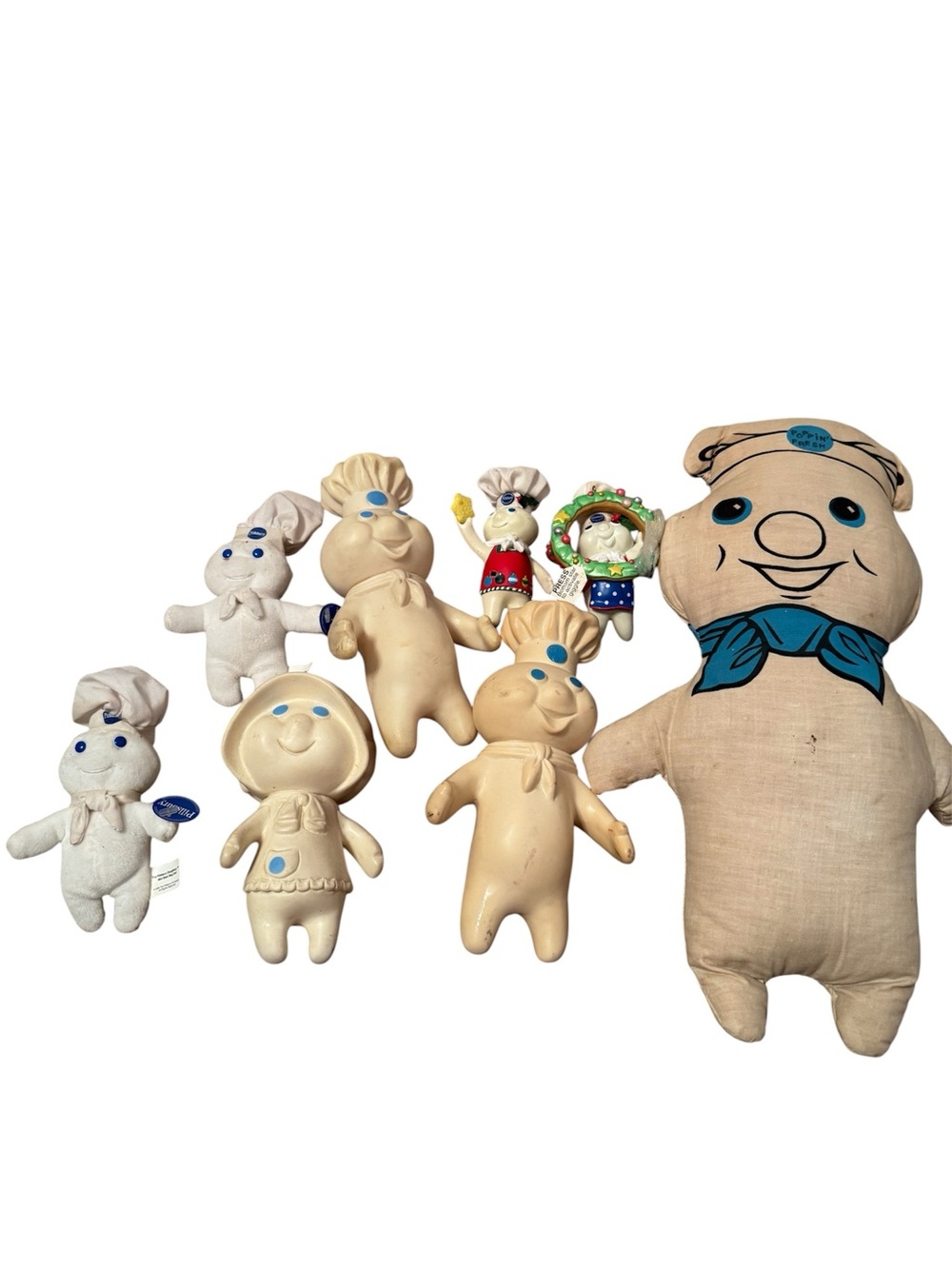 Vintage 70’s Doughboy Plush and Figurine Collection Beige and White